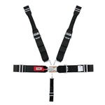 Black 5pt 50" Bolt In / Ind. Harness W/ Dog Bone Shoulder Harness